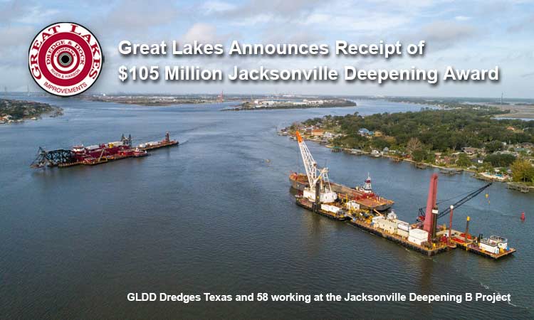 Great Lakes Announces Receipt of $105 Million Jacksonville Deepening Award